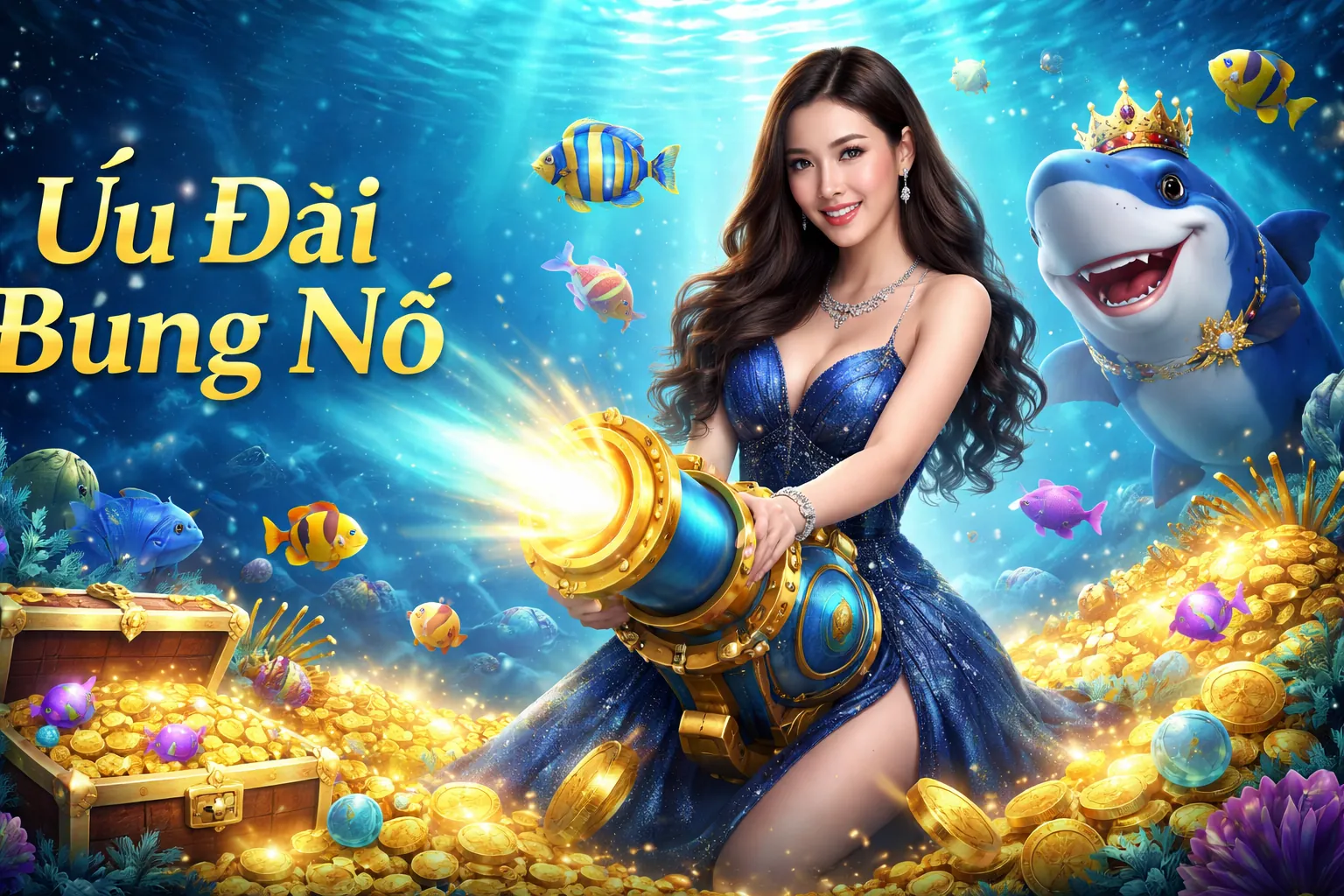 Biểu tượng tiền vàng và huy hiệu chào mừng, tượng trưng cho thưởng chào mừng thành viên mới tại K9CC Game